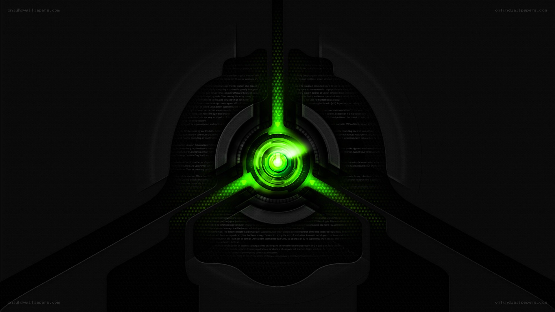 green glowing interface