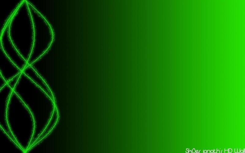 Green Glowing Lines — Minimalist, Digital Art