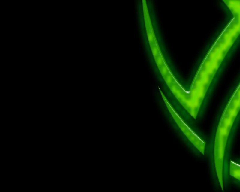 Green Glowing Logo — Dark, Futuristic