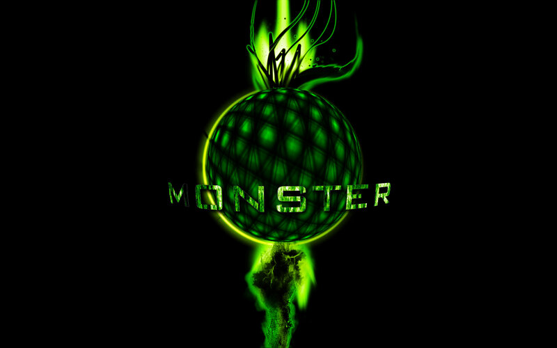 green glowing monster logo