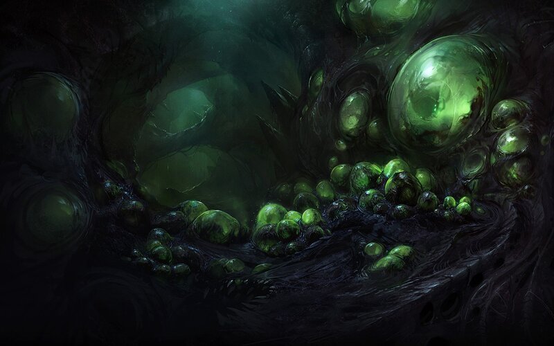 Green Glowing Orbs in Cave — Dark, Mysterious