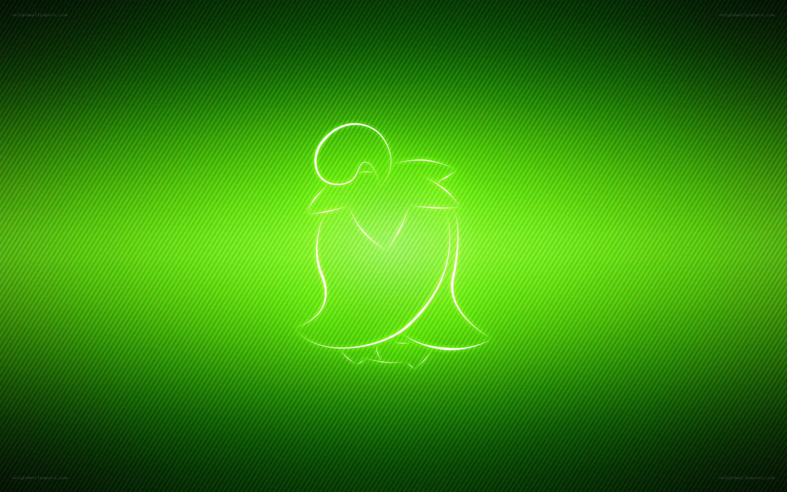 green glowing penguin outline