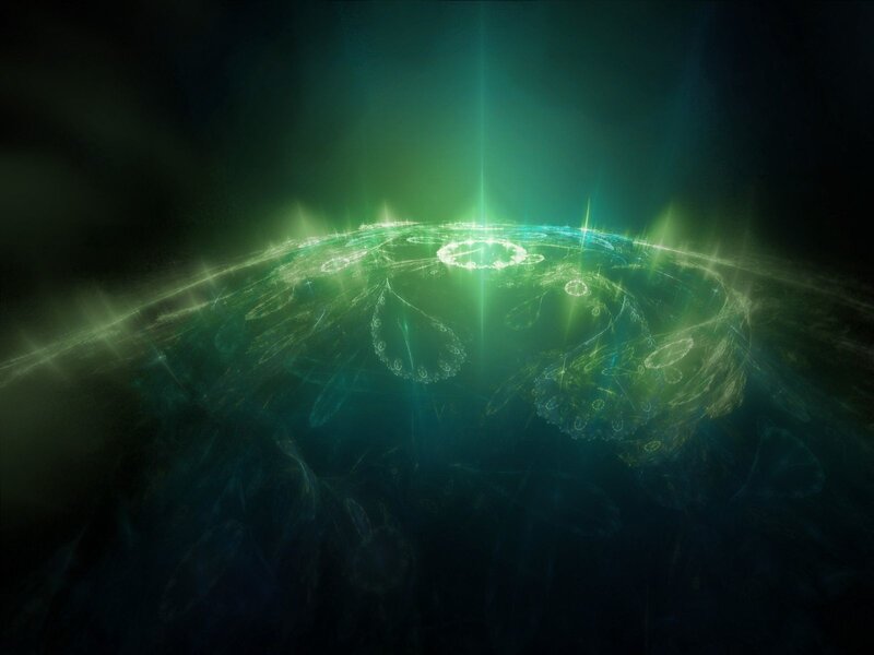 Green Glowing Planet — Mysterious