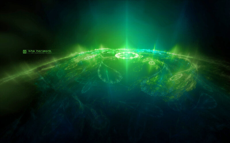 Green Glowing Planet