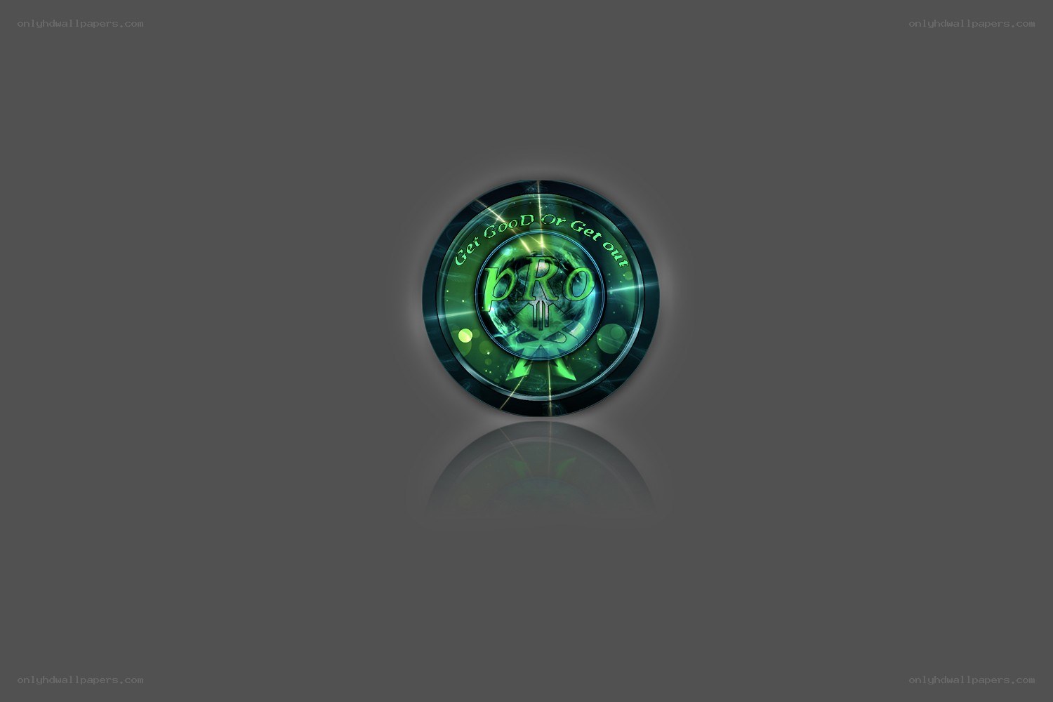 green glowing pro logo
