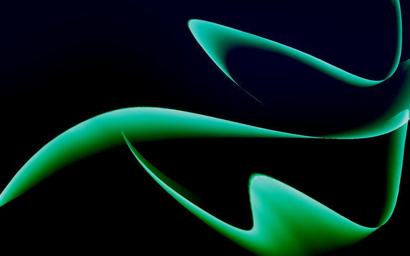 Green Glowing Ribbons
