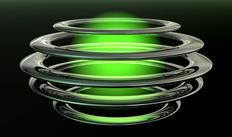 Green glowing rings