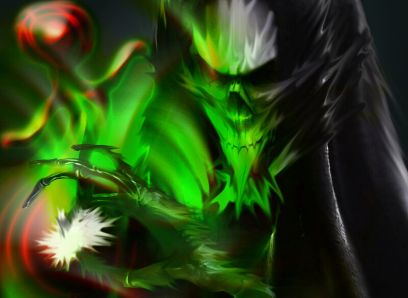 Green Glowing Skeleton
