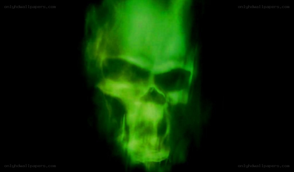 green glowing skull