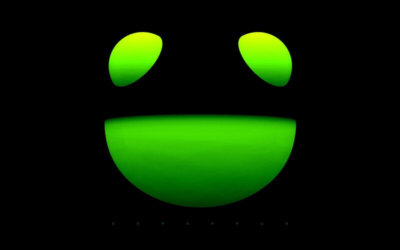 green glowing smiley face