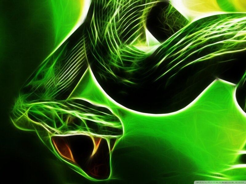 Green Glowing Snake