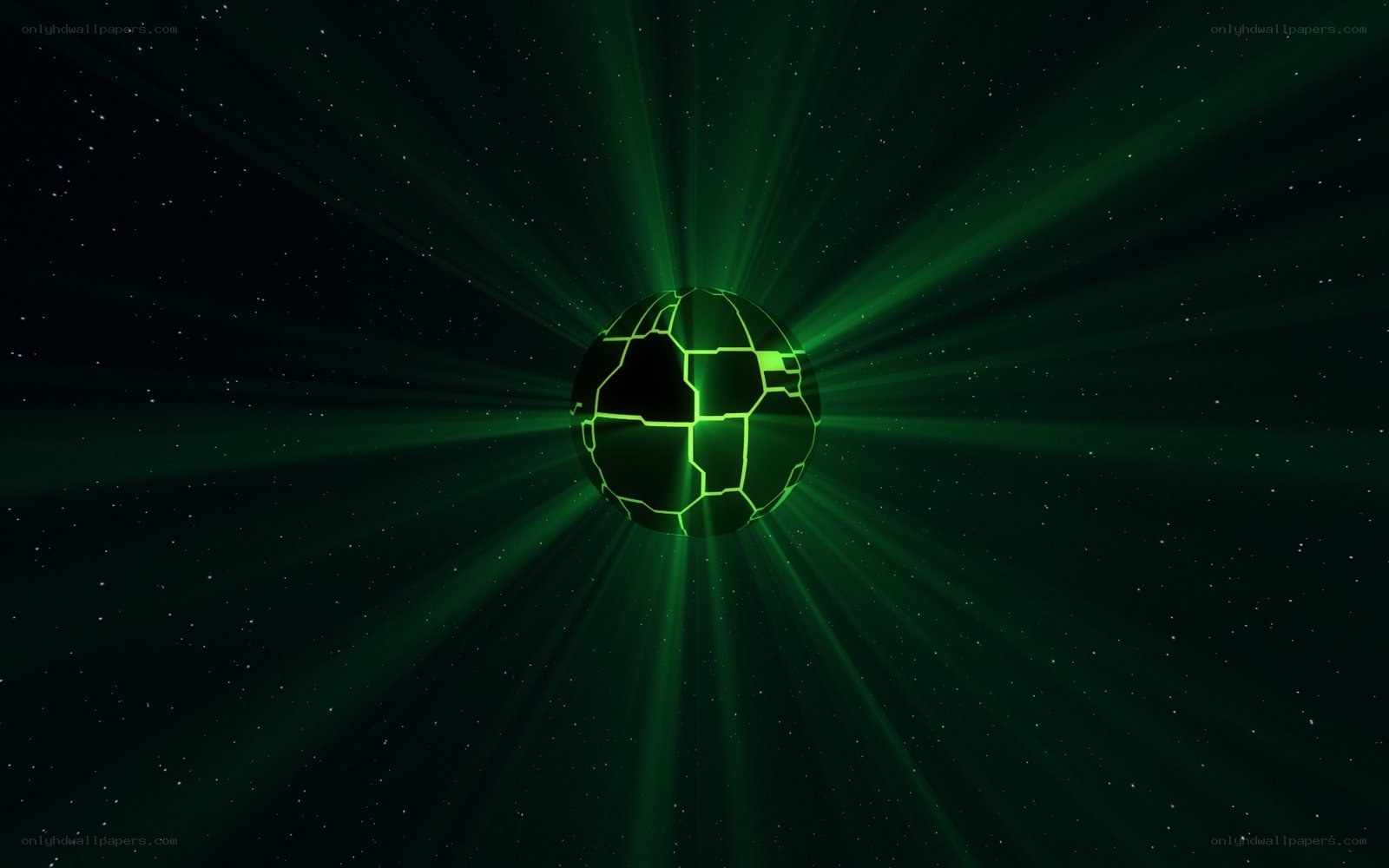 green glowing sphere in space