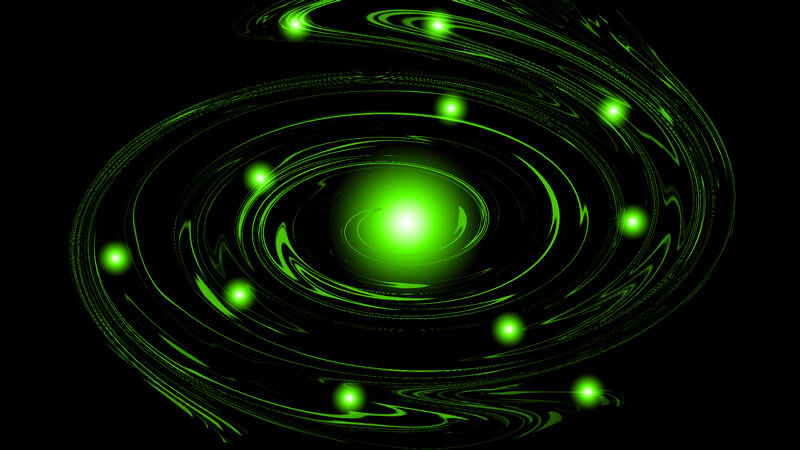 Green Glowing Spiral Galaxy