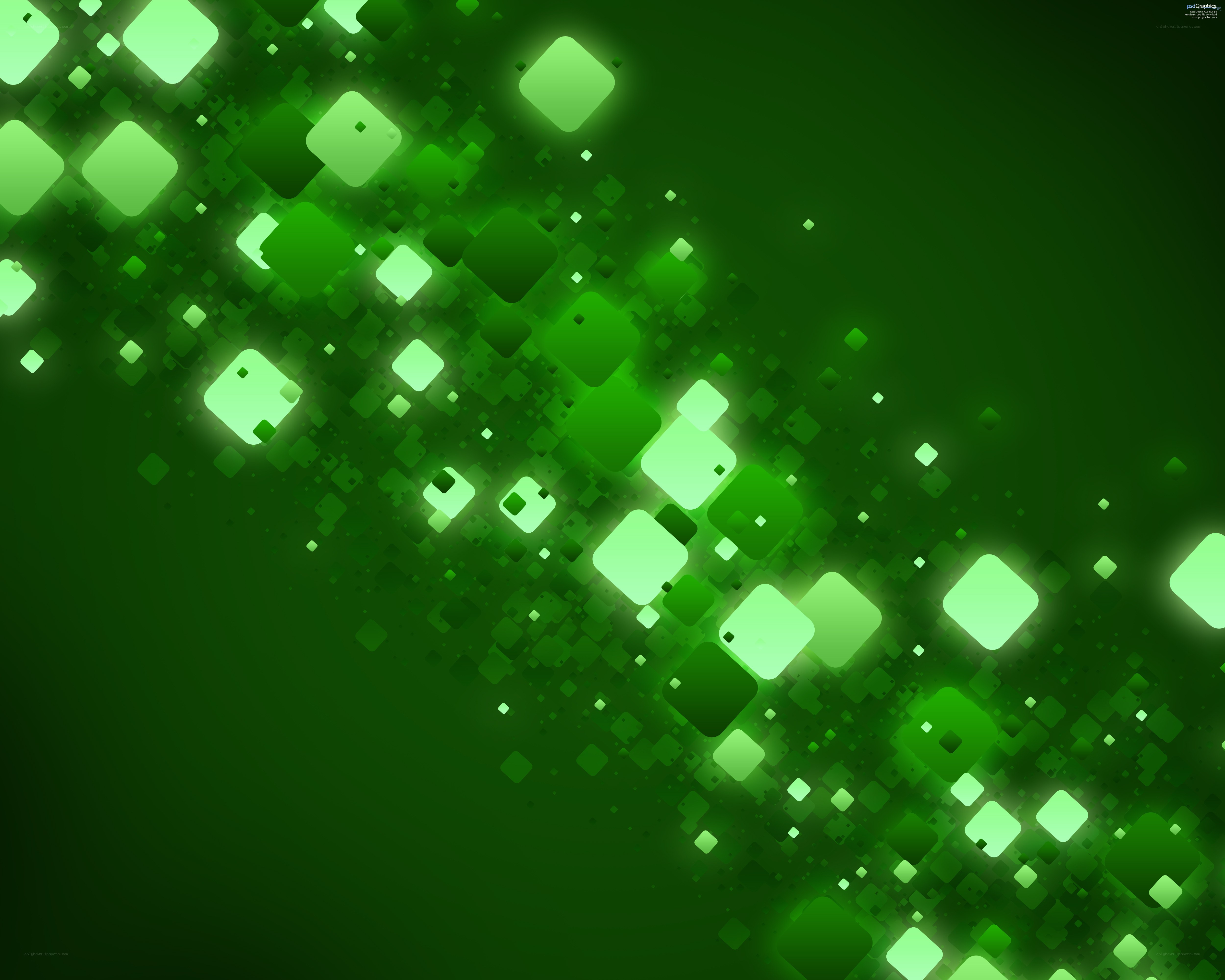 green glowing squares abstract