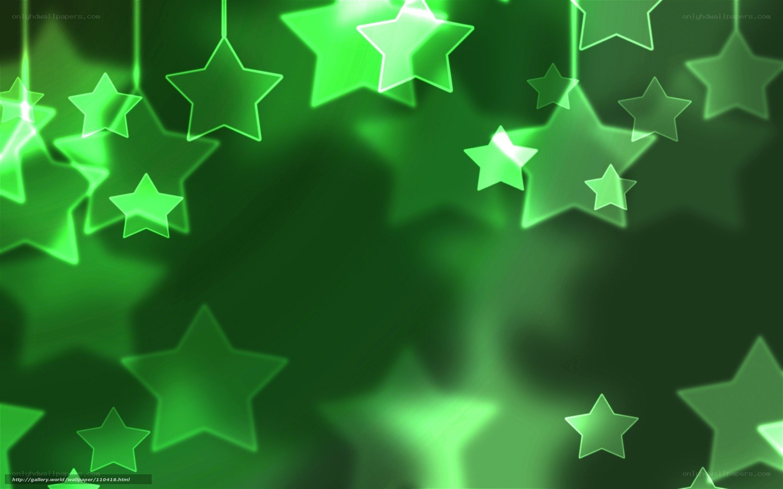 Green glowing stars background