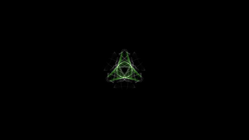 Green Glowing Triangle — Black