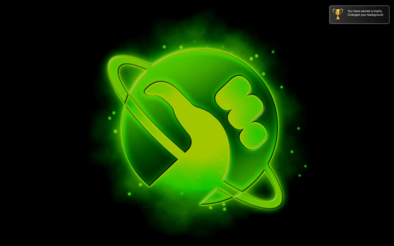 green glowing trophy icon