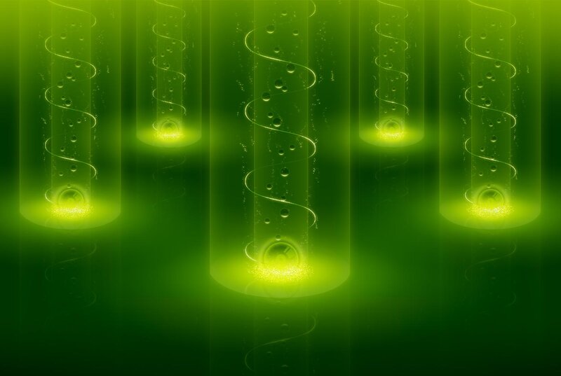 Green Glowing Tubes — Digital Art, Light