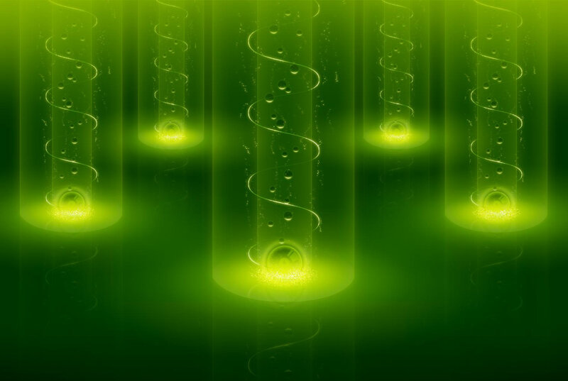 Green Glowing Tubes — Digital Art