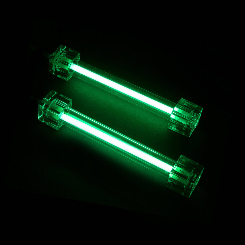 green glowing tubes