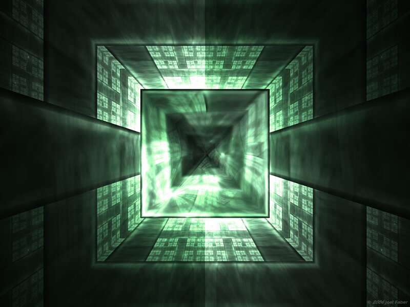 Green Glowing Tunnel — Dramatic