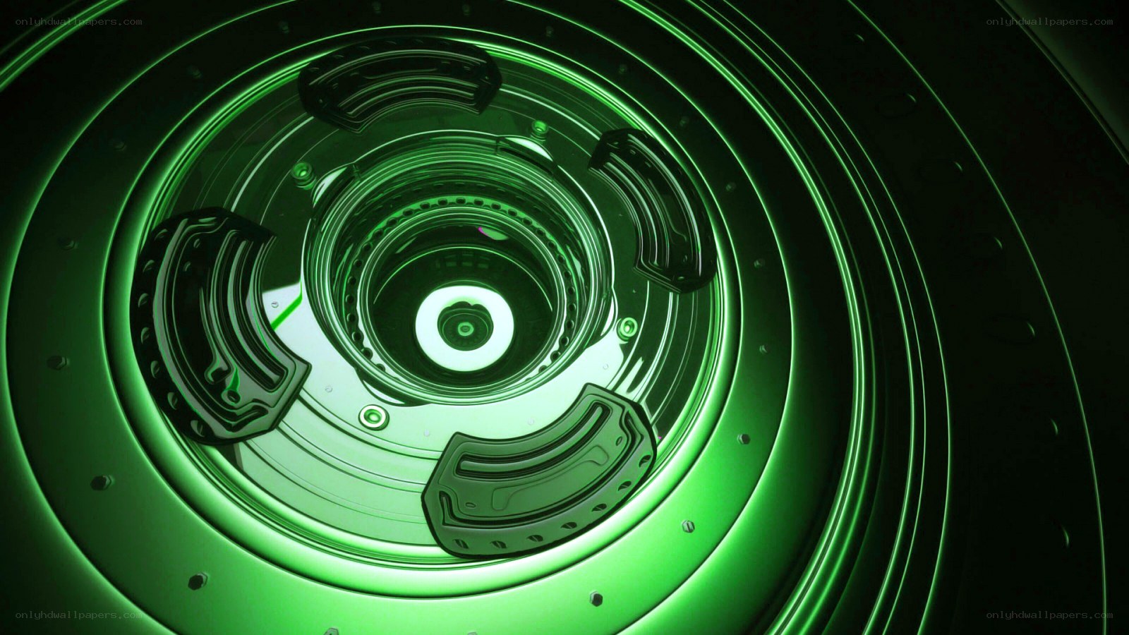 green glowing tunnel