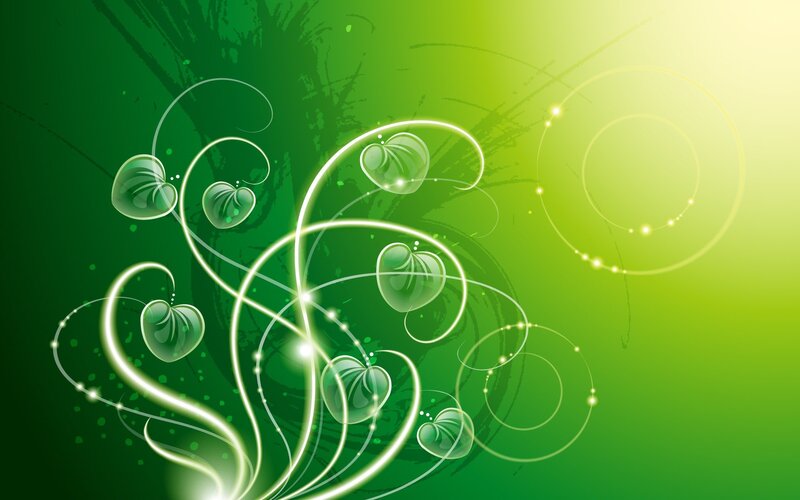 Green Glowing Vines and Leaves — Energetic