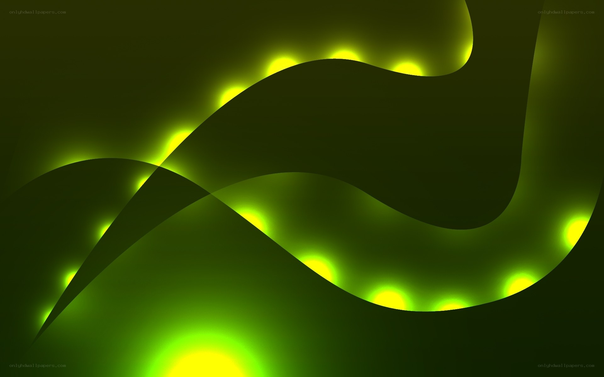 Green glowing waves abstract
