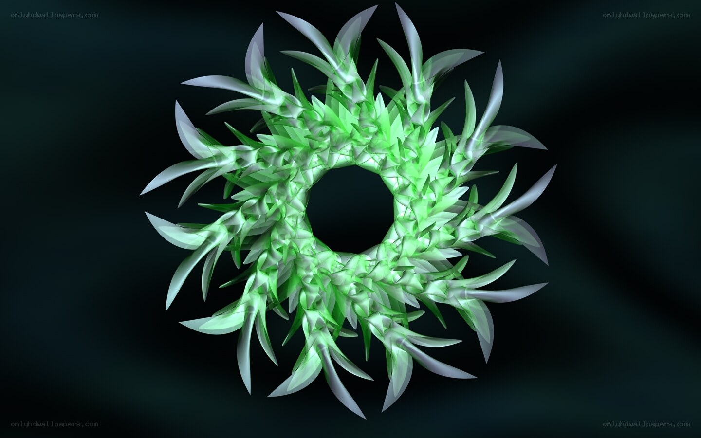 green glowing wreath