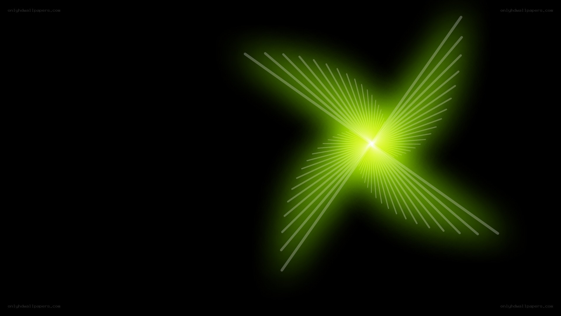 green glowing x symbol