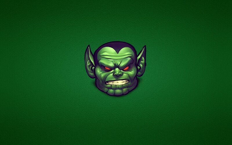 green goblin head illustration
