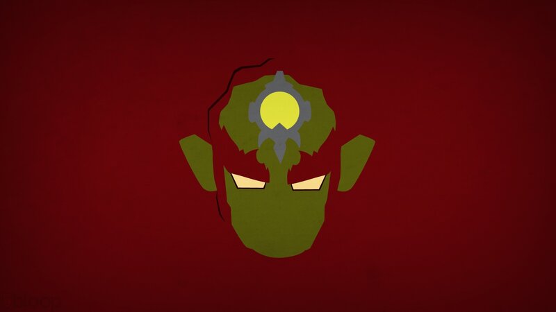 Green Goblin Head — Red, Dramatic