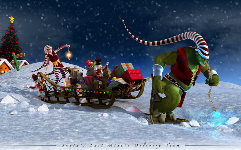 Green Goblin on Sleigh — Festive
