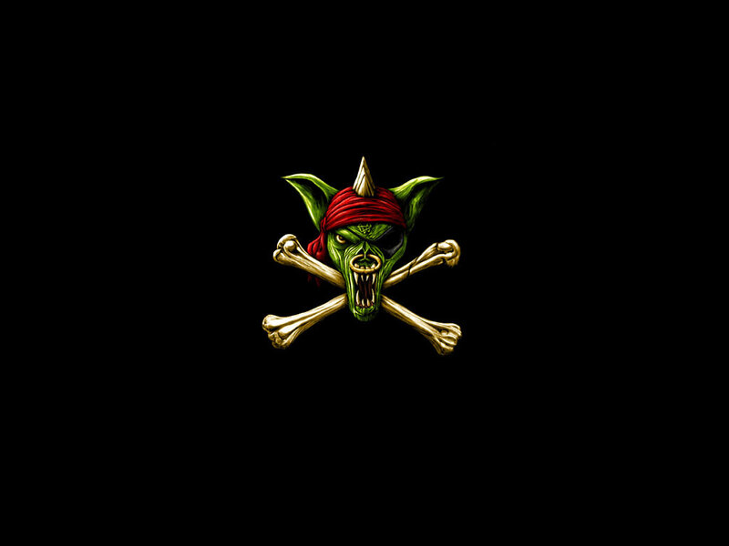 green goblin pirate skull