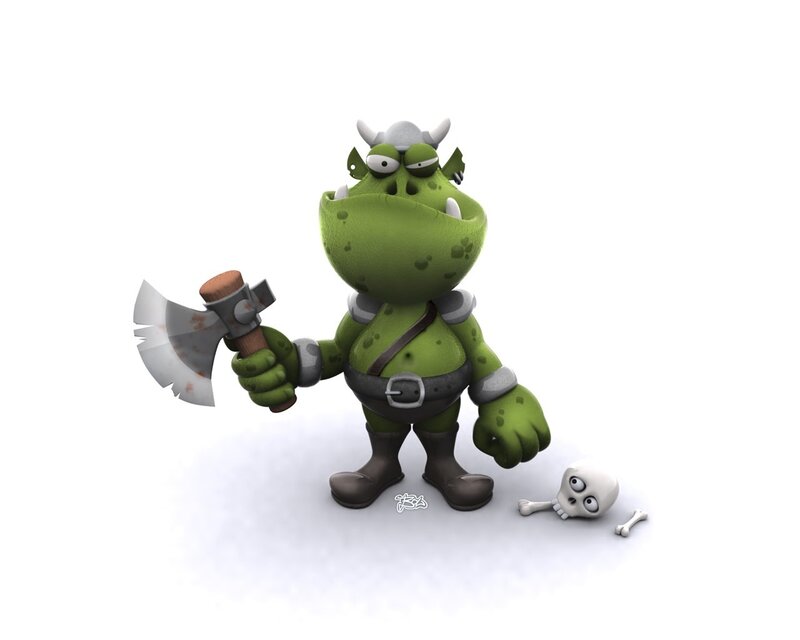 green goblin with axe