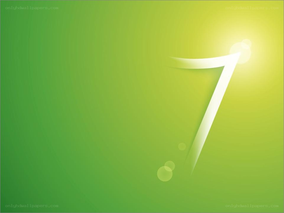 green gradient with number seven