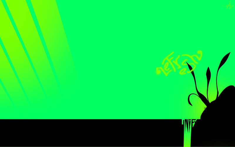 green gradient with silhouettes