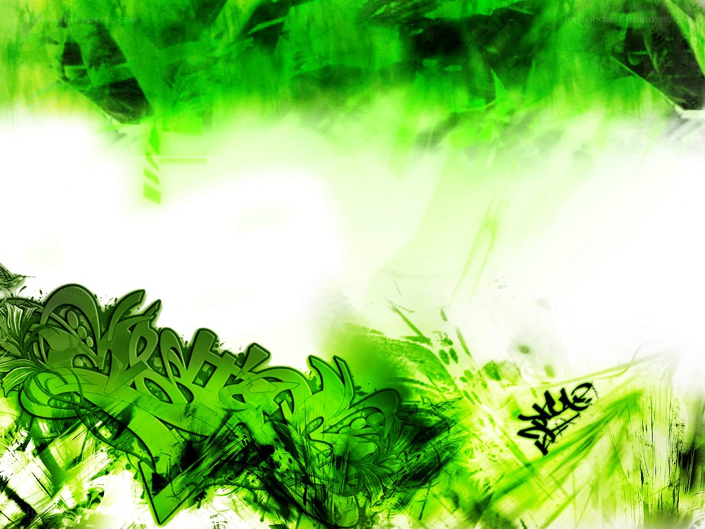green graffiti abstract background