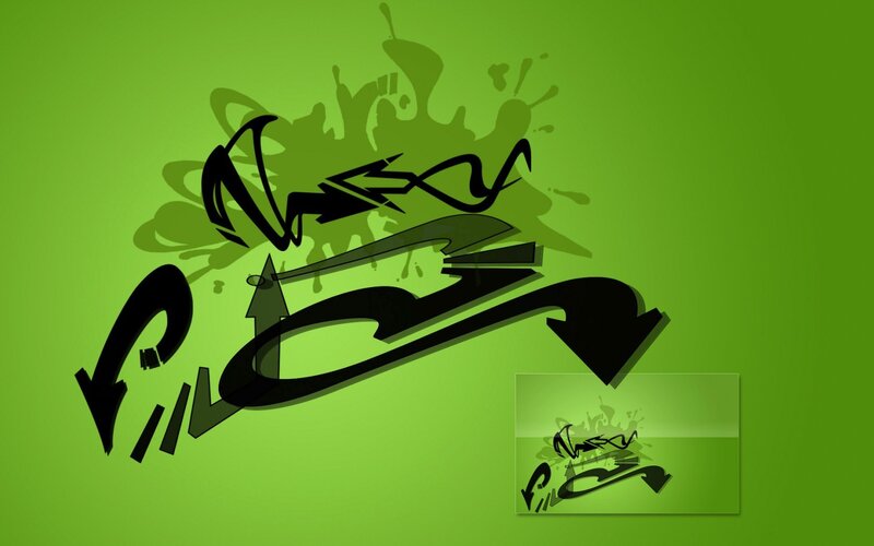 green graffiti art design