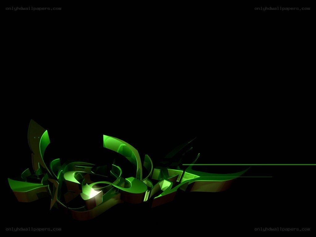 green graffiti art on black