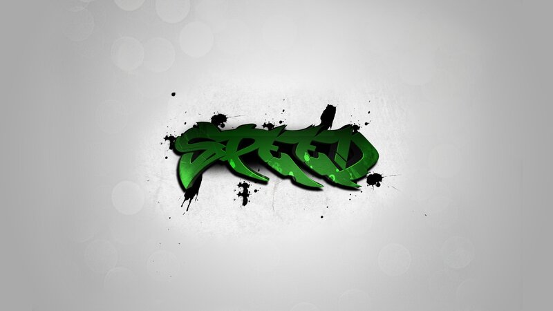 green graffiti text design