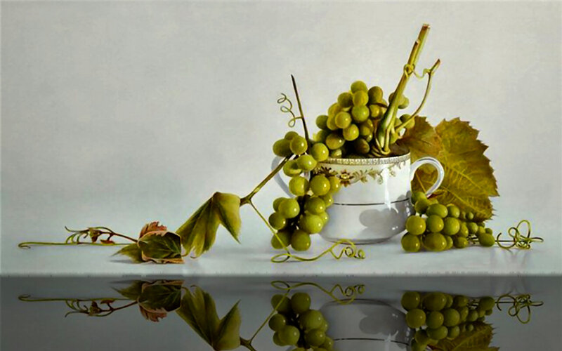 Green Grapes in Cup