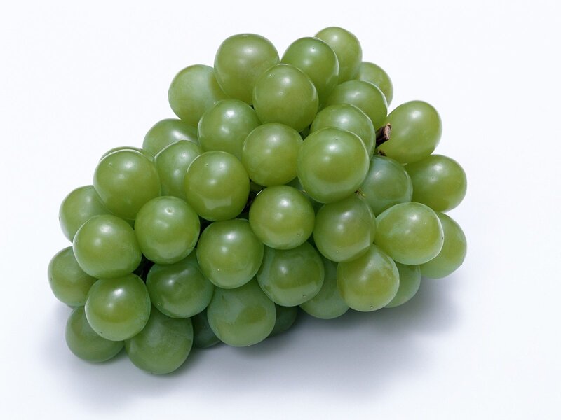 Green Grapes on White