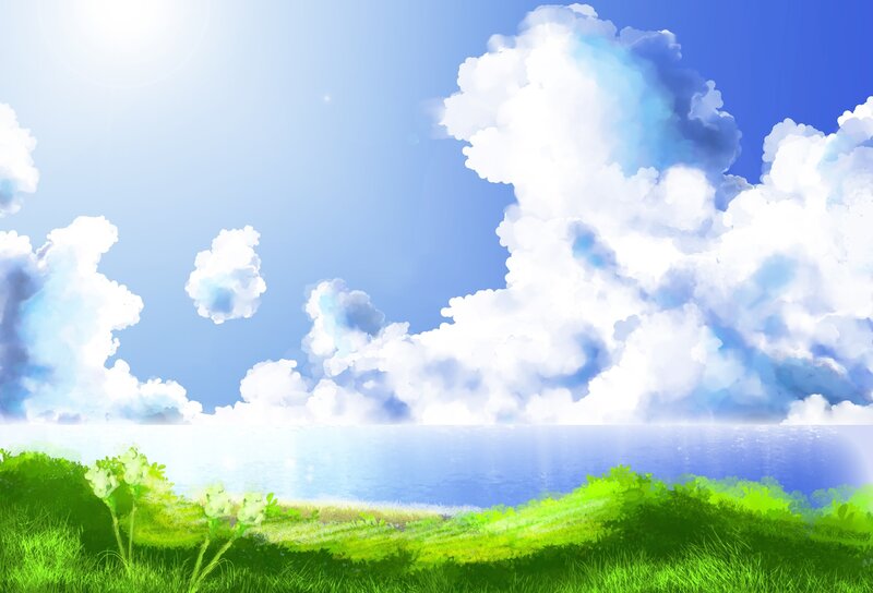 Green Grass and Blue Sky