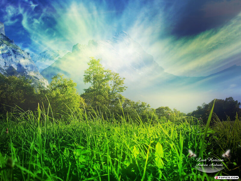 Green Grass and Mountains