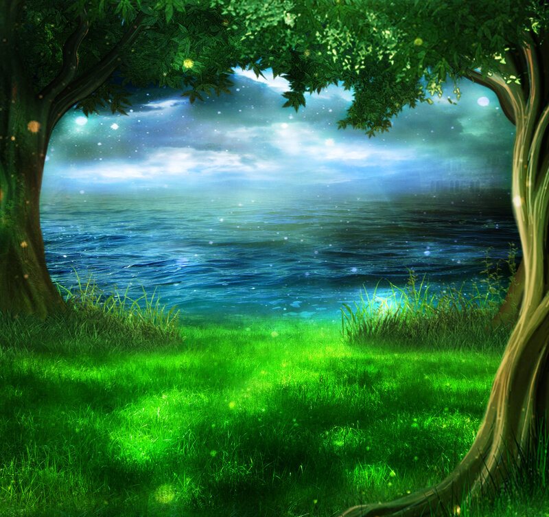 Green Grass by Water — Serene