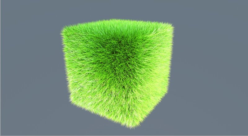 green grass cube