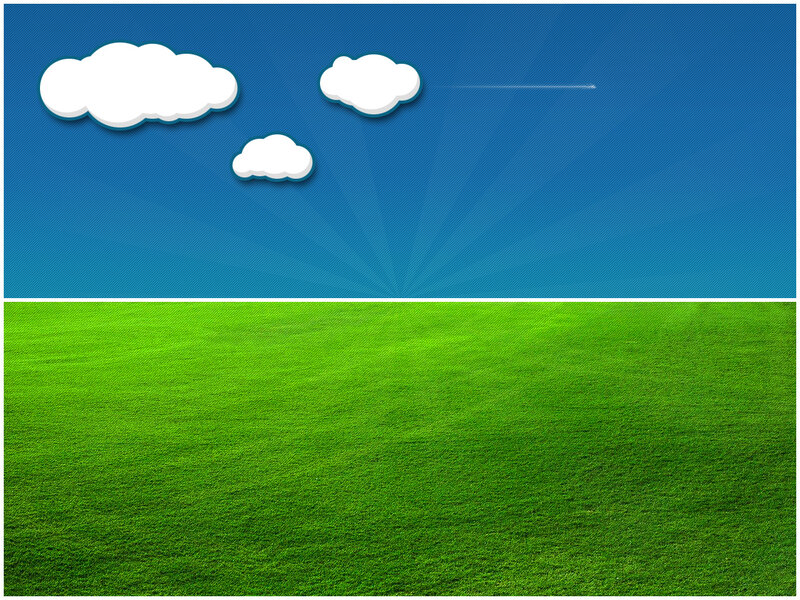 Green Grass Field — Blue, Serene, Afternoon