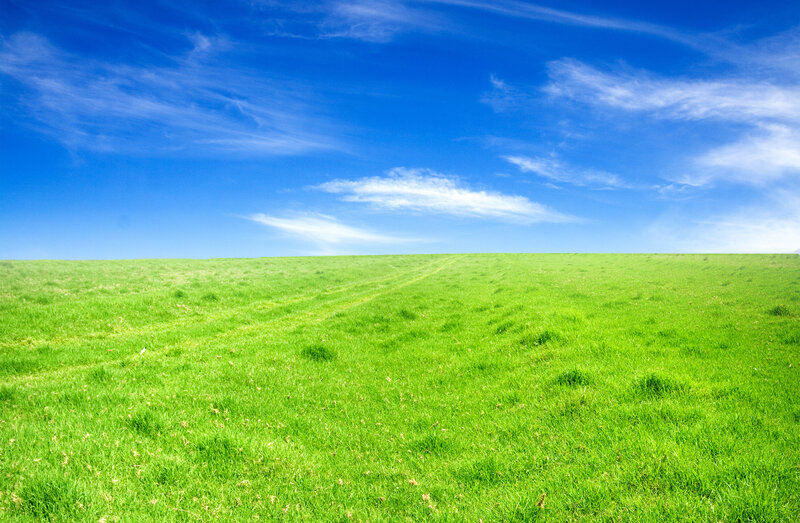 Green Grass Field — Sky, Clouds