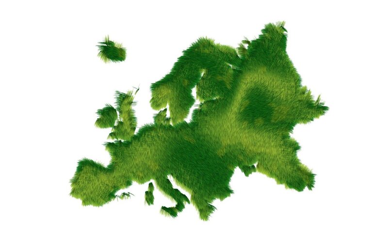 green grass map of europe